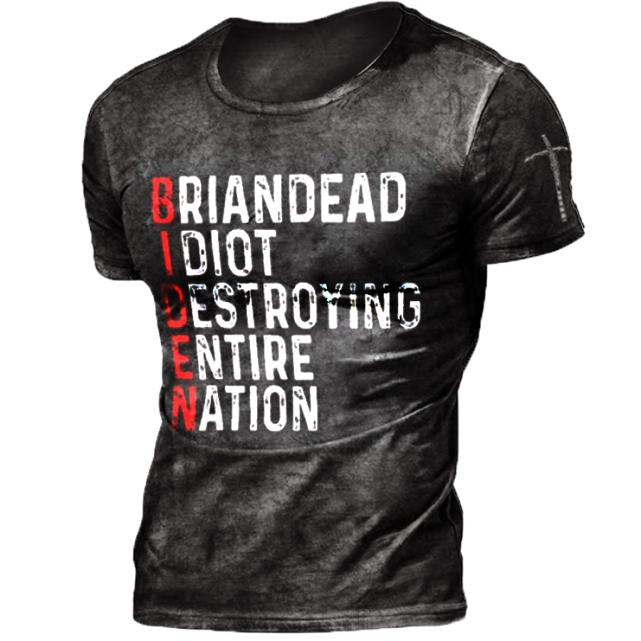 

T-shirt à Manches Courtes Pour Hommes Vintage Brandon Letter Print