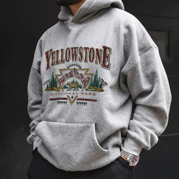 Vintage-Sweatshirt Mit Yellowstone-Print Für Herren - Paleonice.com 