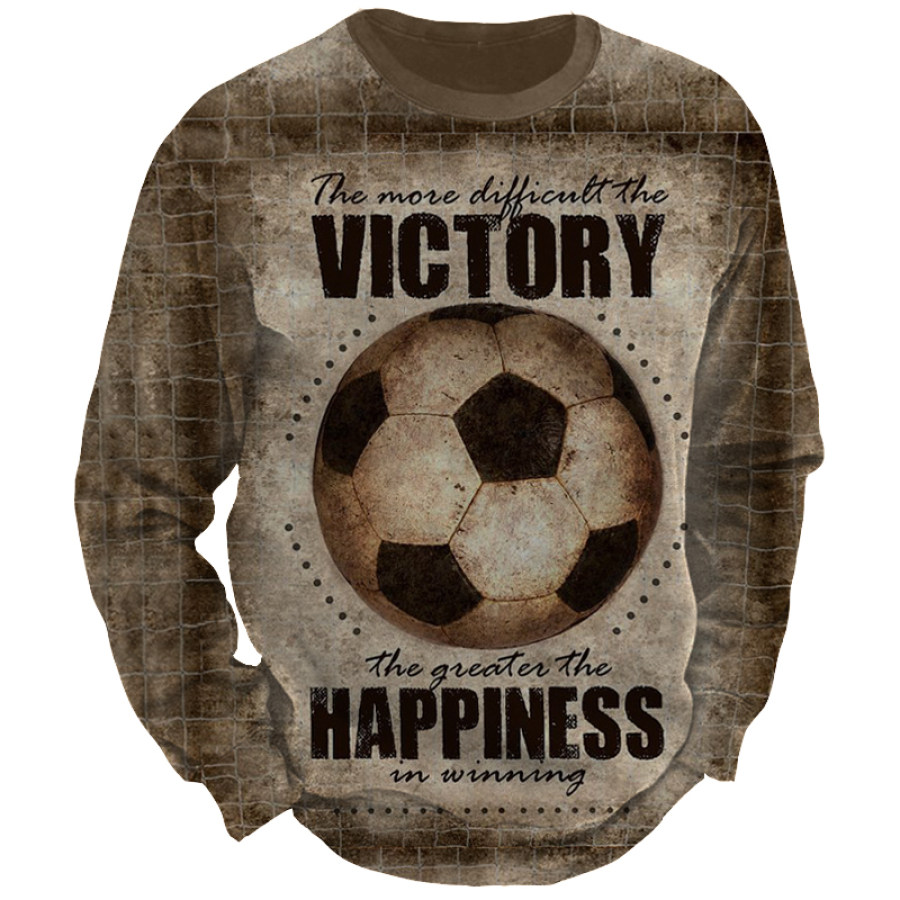 

Men's Football Print Crew Neck Sweatshirt