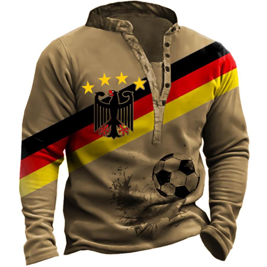 

Men's Outdoor German Soccer Henley Sweatshirt