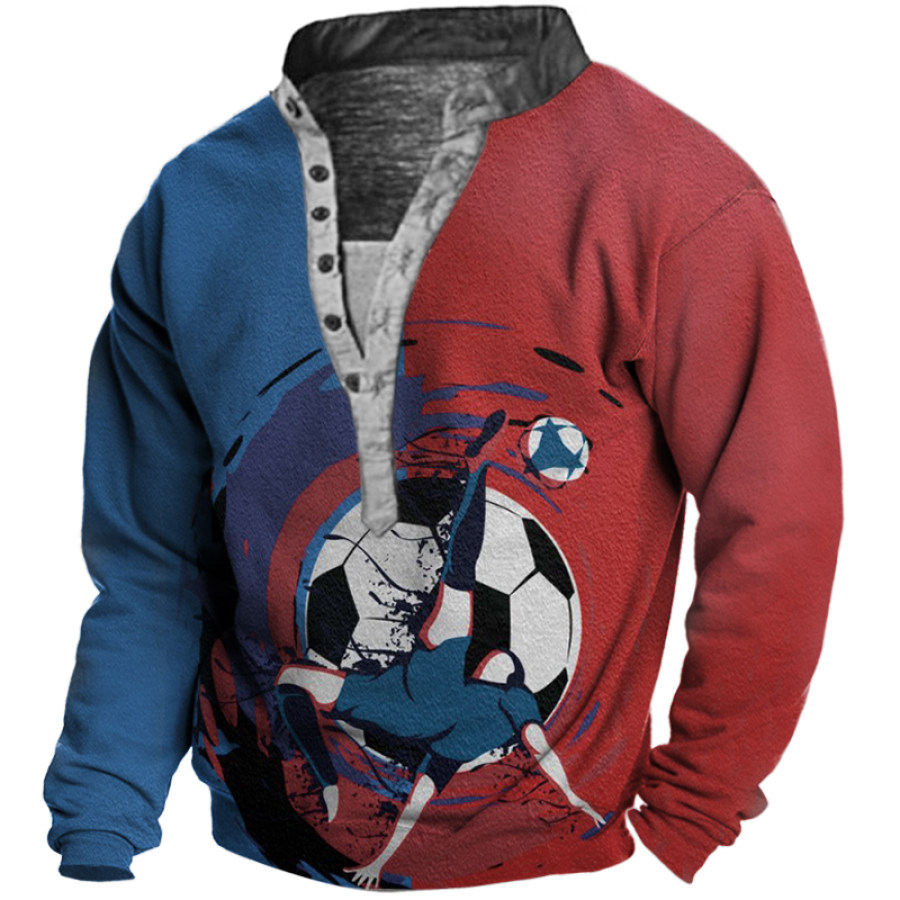 

Men's 2022 World Cup Printed Henley Collar Sweatshirt