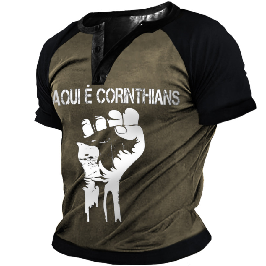 

Men's Casual AQUI E CORINTHIANS Short Sleeve T-Shirt