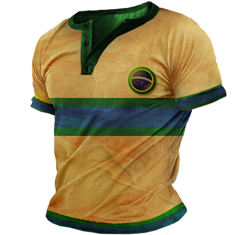 

Men's Casual Brazilian Flag Short Sleeve T-Shirt