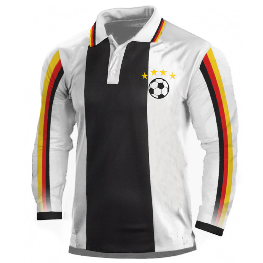 

Men's Germany Soccer Polo Long Sleeve T-Shirt