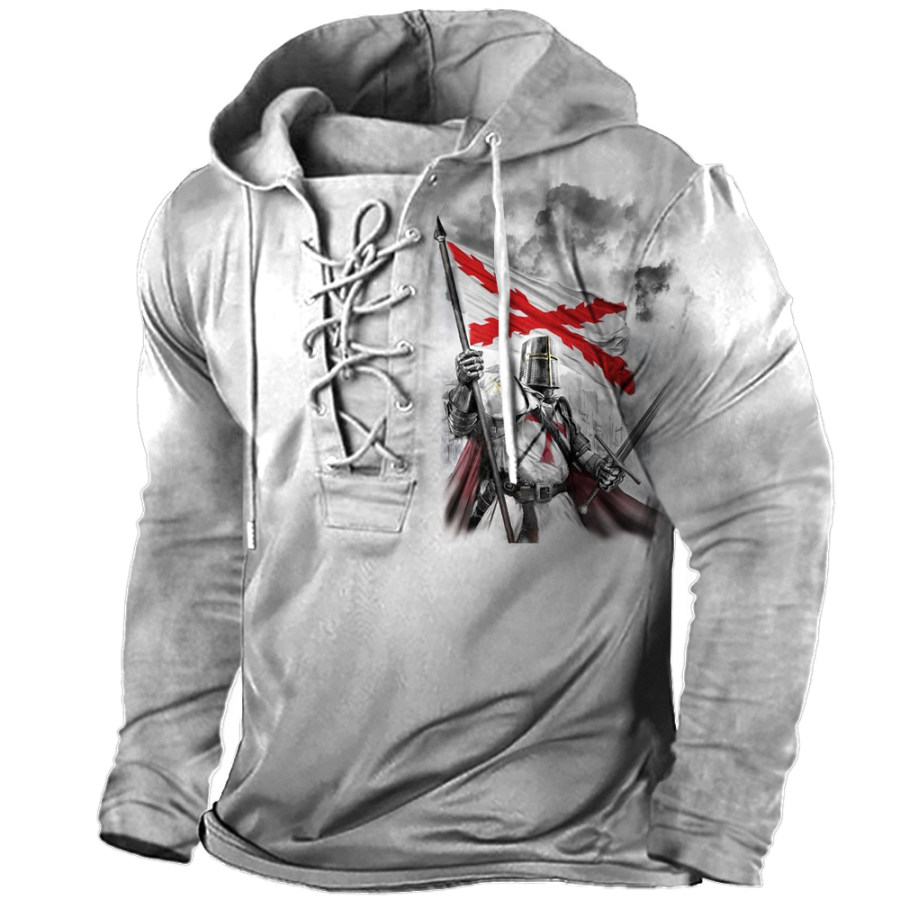 

Paladin Cross Men's Hooded Shirt
