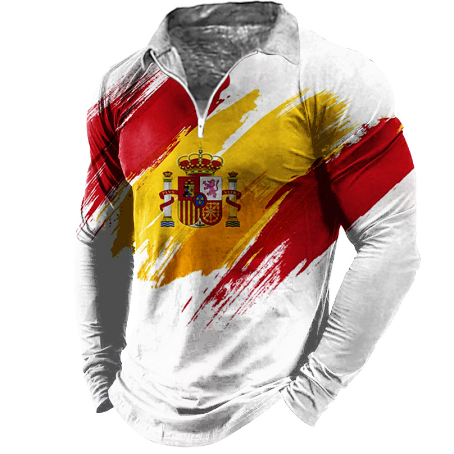 

Men's Vintage World Cup Print Long Sleeve T-Shirt