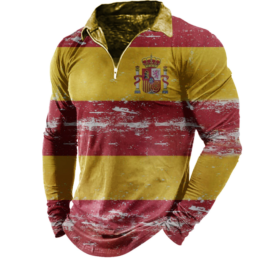 

Men's Vintage World Cup Print Long Sleeve T-Shirt