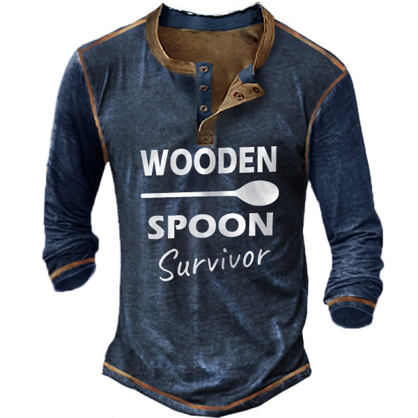 Wooden Spoon Survivor Men's Chic Henley Shirt