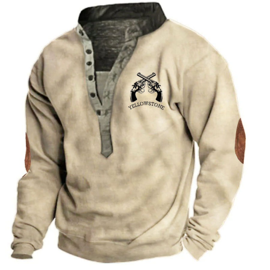 

Cowboy Men's Lapel Sweatshirt