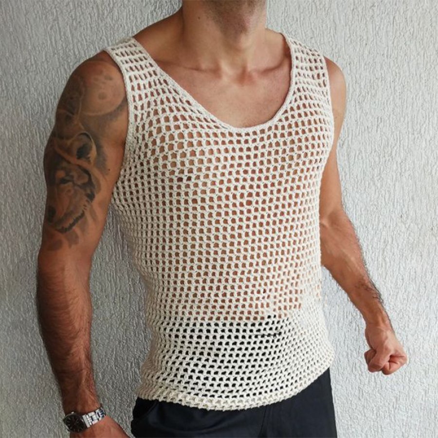 

Sexy Hollow Slim Simple Tank Top