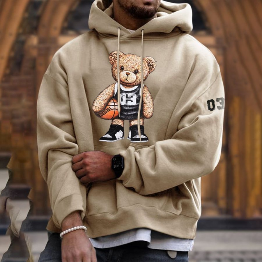 

Casual Oversized Bear Print Sweatshirt