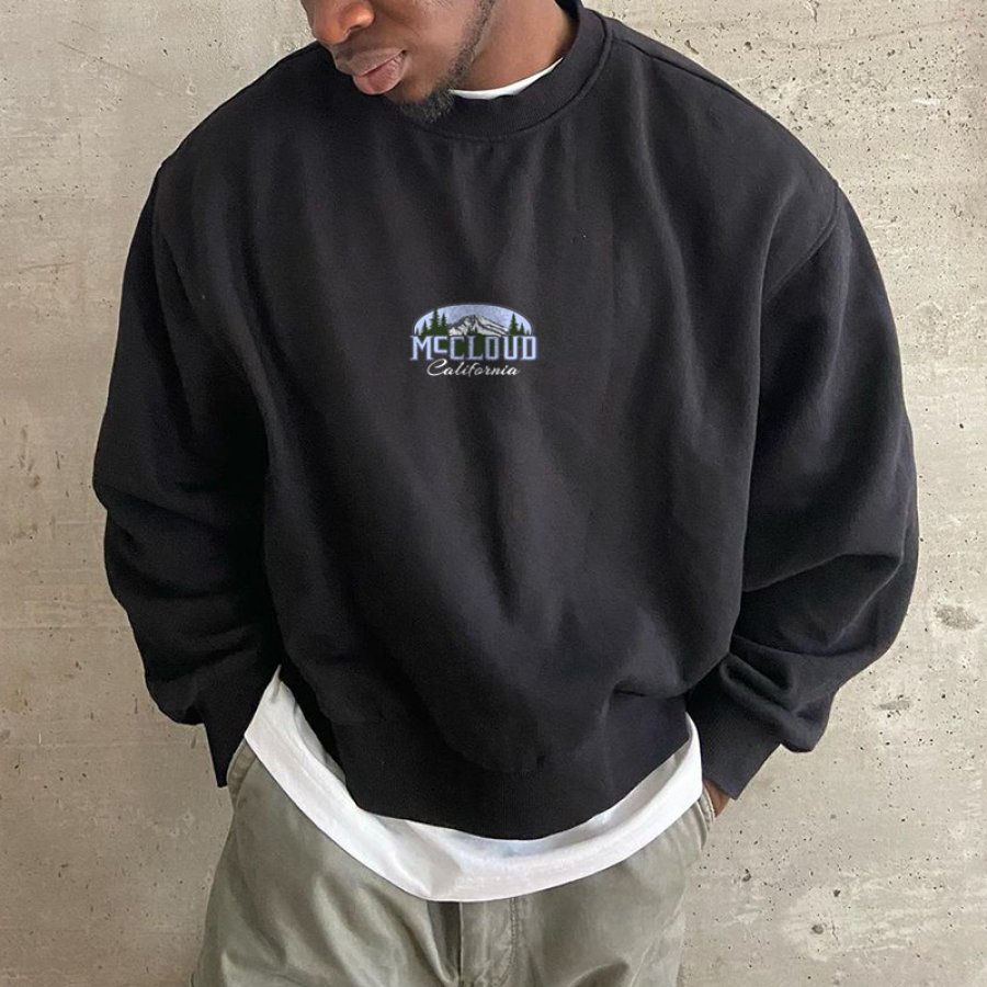 

Men's Vintage Logo Print Oversized Sweatshirt