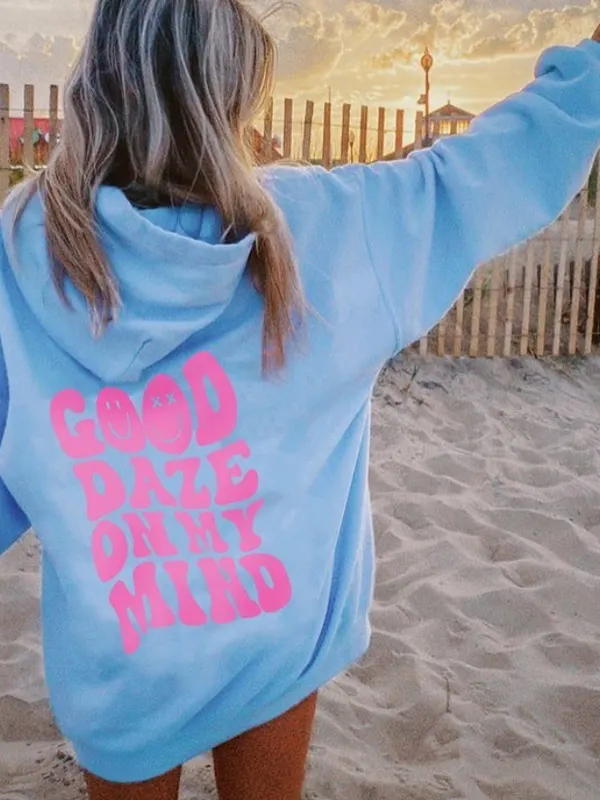 GOOD DAZE ON MY MIND Oversized Hoodie - Oasisjoy.com 