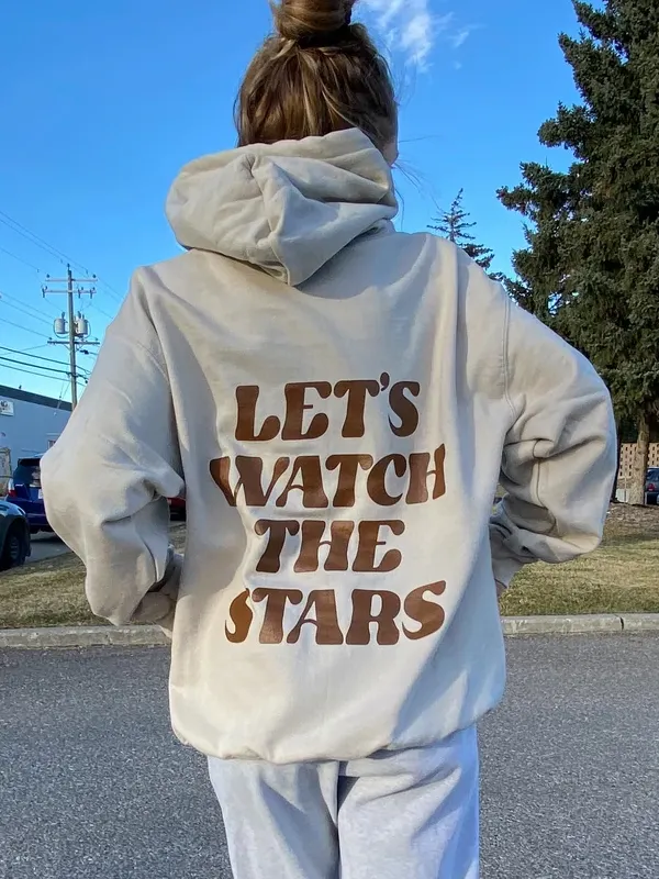 LETS WATCH THE STARS Oversized Hoodie - Oasisjoy.com 