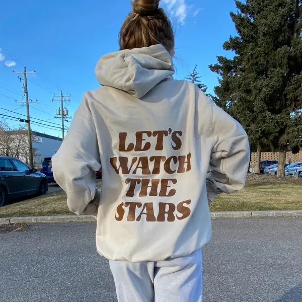 LETS WATCH THE STARS Oversized Hoodie - Veveeye.com 