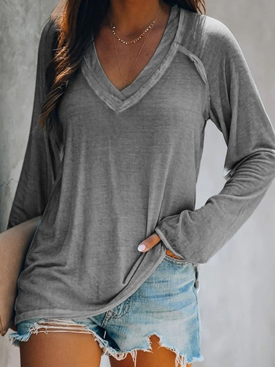 Fashion Casual Solid Color T shirt