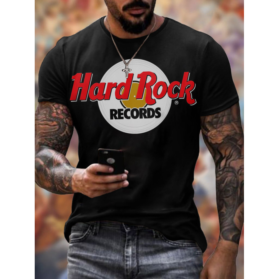 

Mens Retro Motorcycle Printed T-shirt