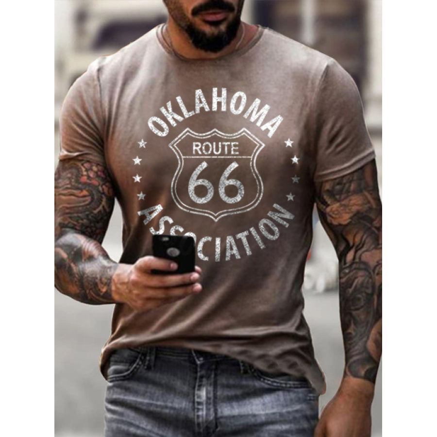 

Mens Anarcho-punk Route 66 Casual T-shirt