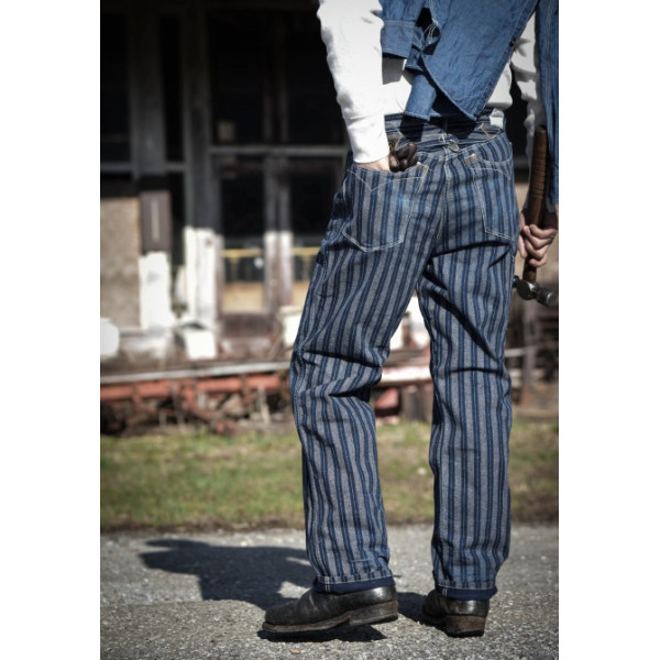 striped work trousers