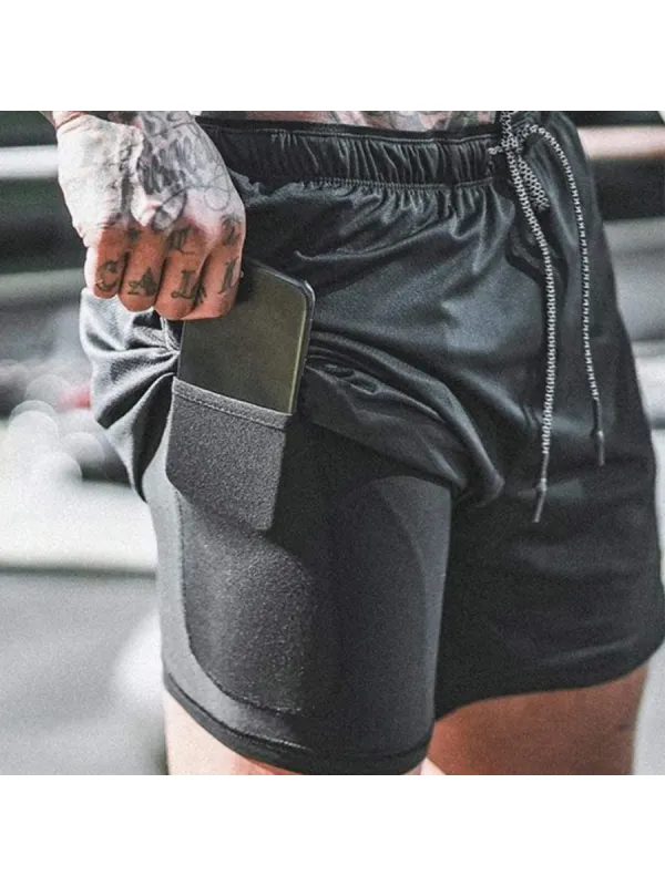 Double Layer Quick Dry Sports Beach Shorts - Ootdmw.com 