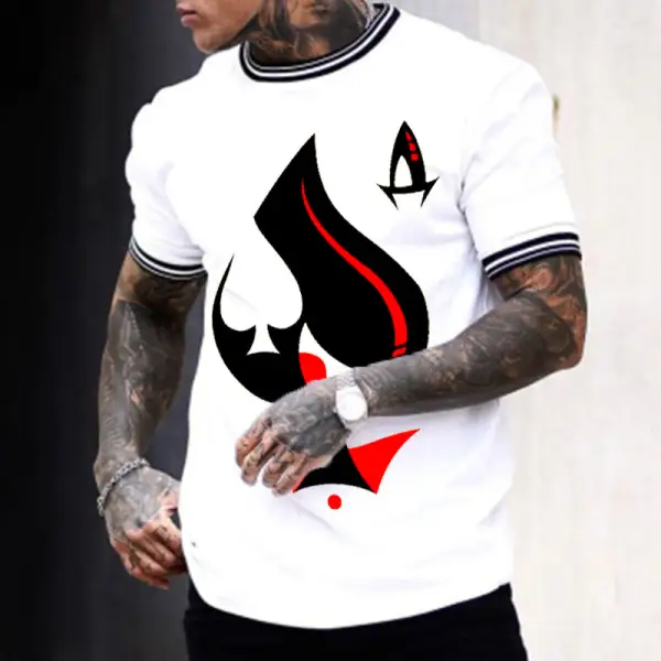 Round Neck Solid Color Printed T-shirt - Kalesafe.com 