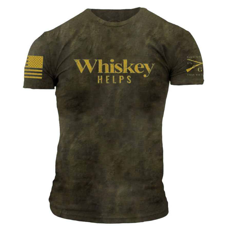 

Outdoor tactical crew neck print T-shirt