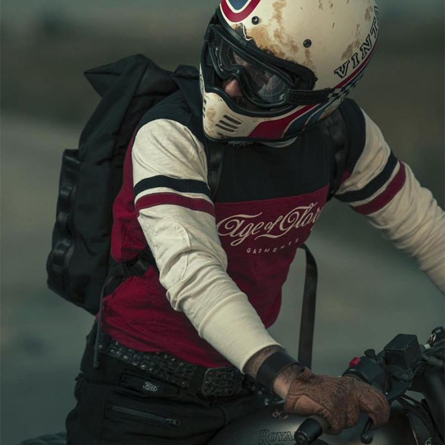 

Retro fashion contrast color design Chuck motorcycle jersey