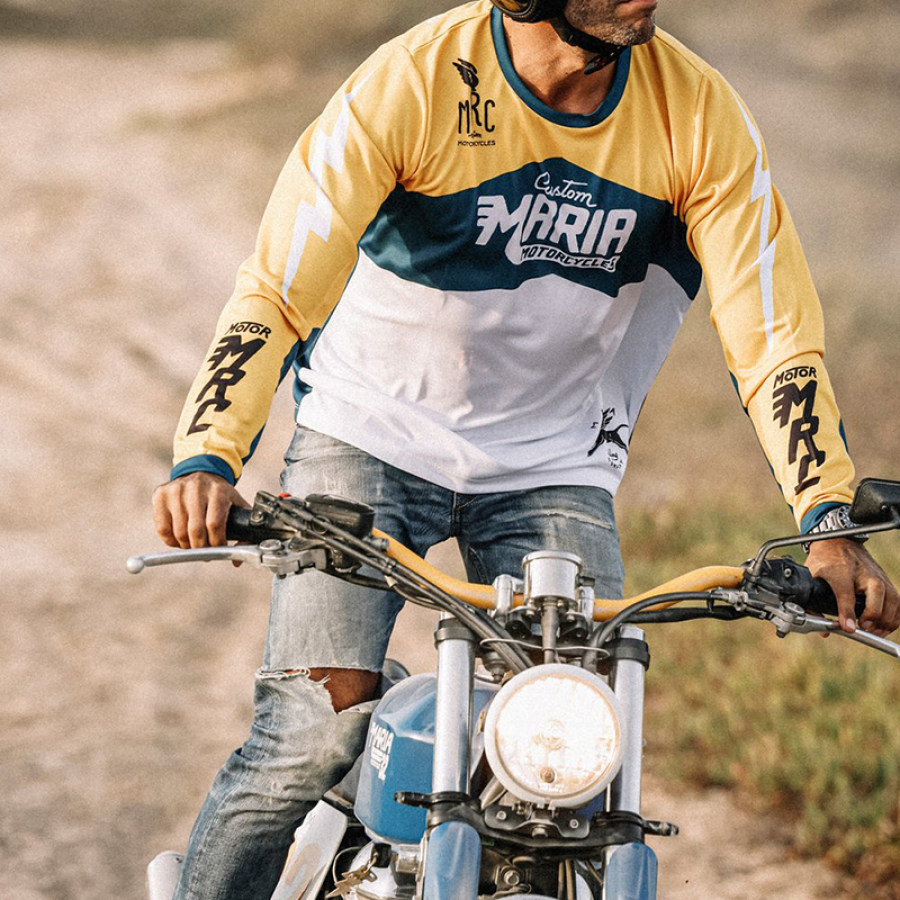 

Contrast print casual mens long-sleeved T-shirt
