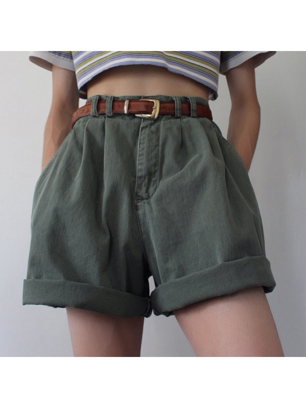 Vintage Loose Solid Color Shorts - Inkshe.com 