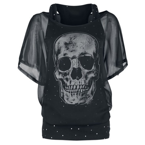 Womens skull print two-piece T-shirt