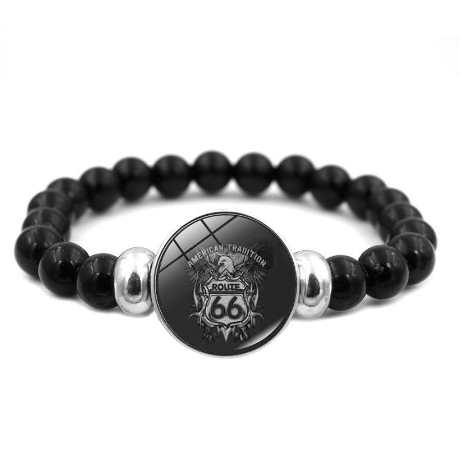 

New Route 66 Commemorative Black Beaded Bracelet