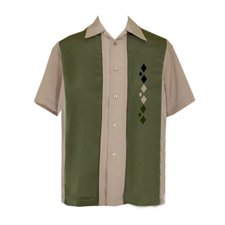 

Men's New Style Stitching Color Short Sleeve Casual Loose Shirt