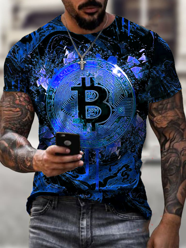 Fashion Trend Bitcoin Print Chic T-shirt