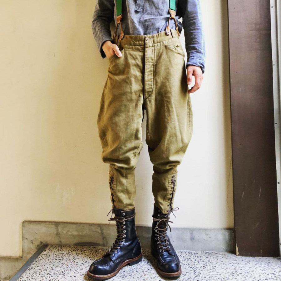 

1950s retro military style knight trousers