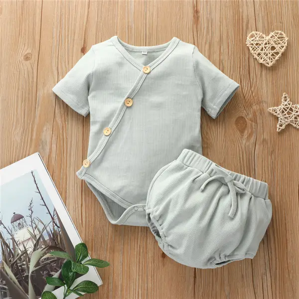 【0M-24M】Baby Girl Casual Comfortable Short-sleeved Romper Suit - Popopiestyle.com 