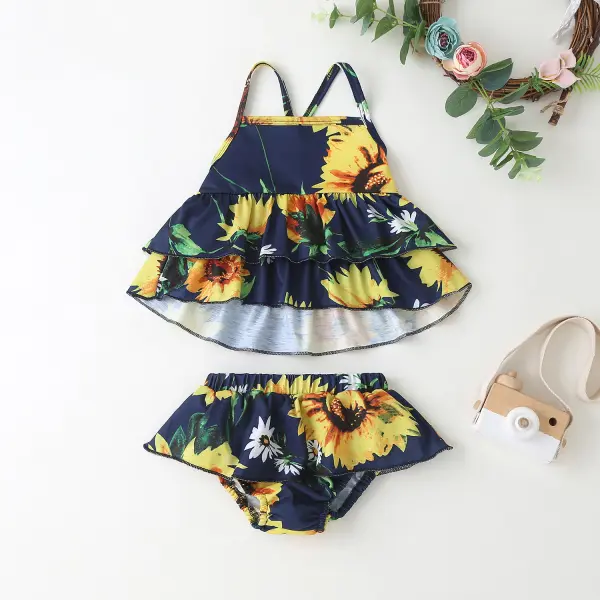 【6M-3Y】Sunflower Print Sling Briefs For Baby Girl - Popopiestyle.com 