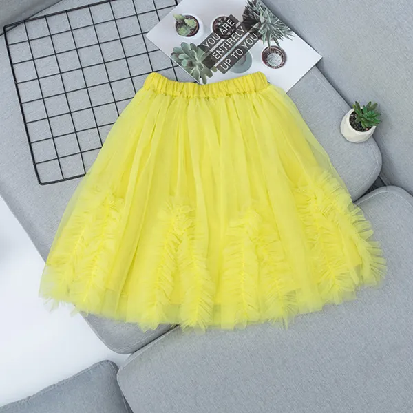 【3Y-13Y】Girls Sweet Mesh Pleated Puffy Skirt - Popopiestyle.com 