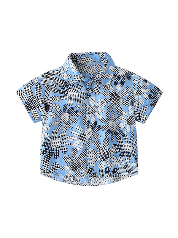 【18M-7Y】Boys Short Sleeve Personalized Print Shirt