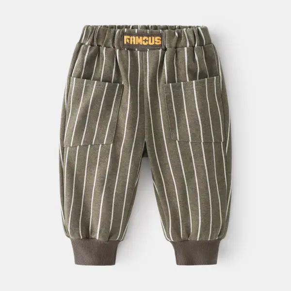 【18M-7Y】Boys Striped Trendy Trousers - Popopiestyle.com 