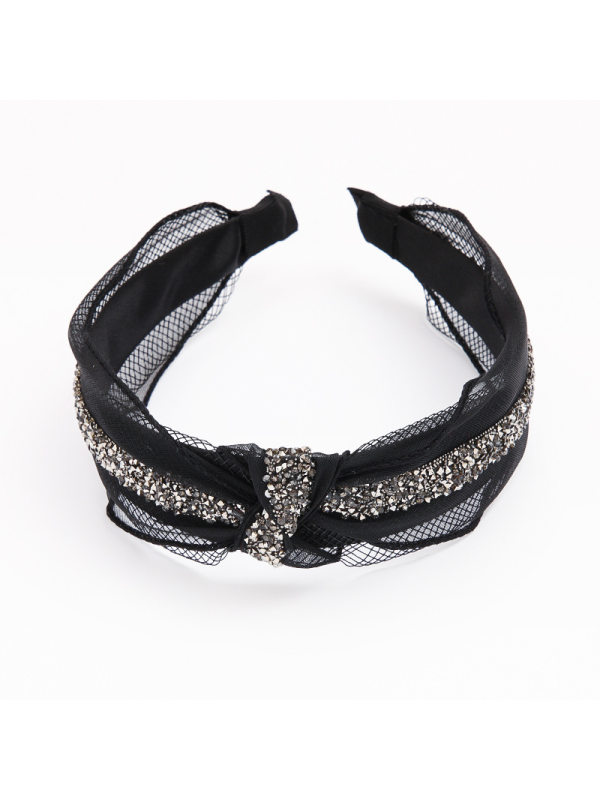 Simple and versatile headband black lace and corrugated hai