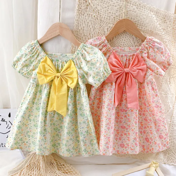 【18M-7Y】Sweet Bow Flower Dress - Popopiestyle.com 