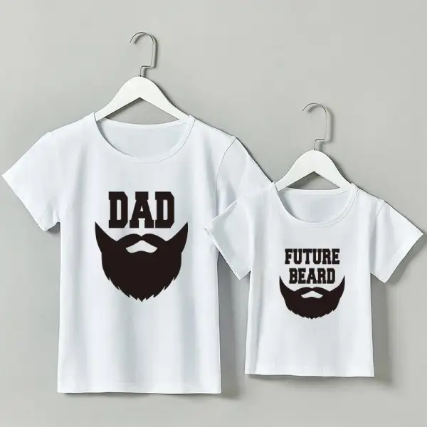 Casual Print Round Neck Short Sleeve Dad and Son Matching T-shirt - Popopiestyle.com 