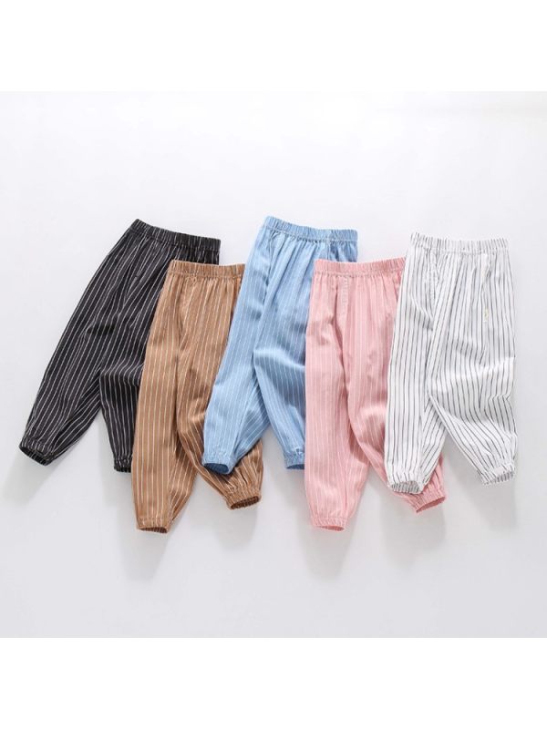 【18M-7Y】Boys Striped Trendy Cropped Trousers