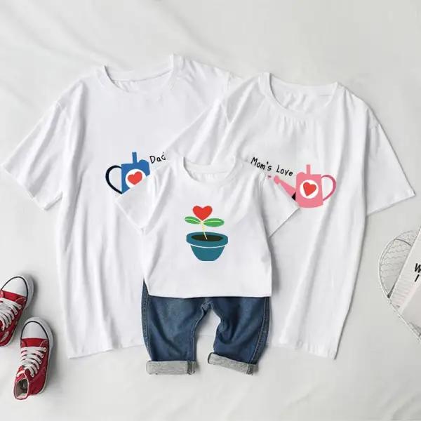 Family Outfits Cotton Short-sleeved T-shirts - Popopiestyle.com 