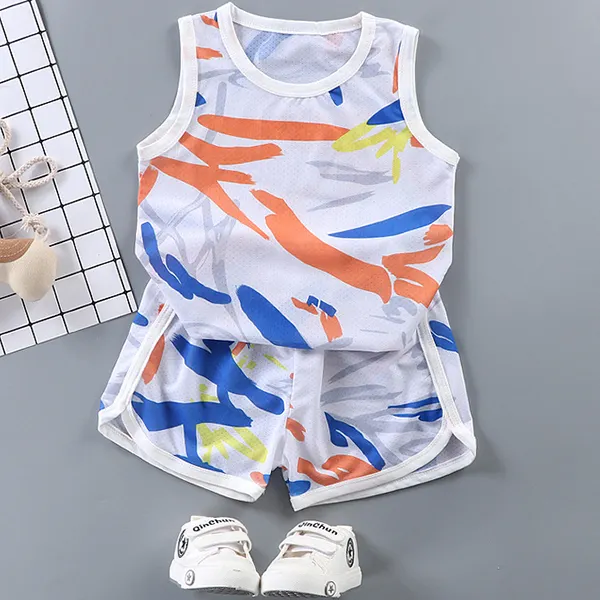 【3Y-13Y】Boys' Breathable Sweat-absorbent Vest Shorts Outdoor Quick-drying Clothes - Popopiestyle.com 