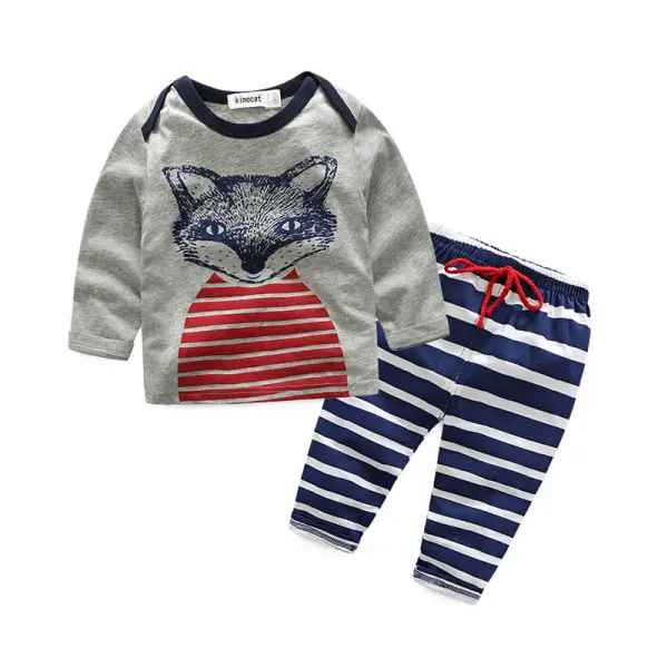 【6M-2.5Y】Children's Spring And Autumn Long-sleeved Cartoon Casual Suit - Popopiestyle.com 