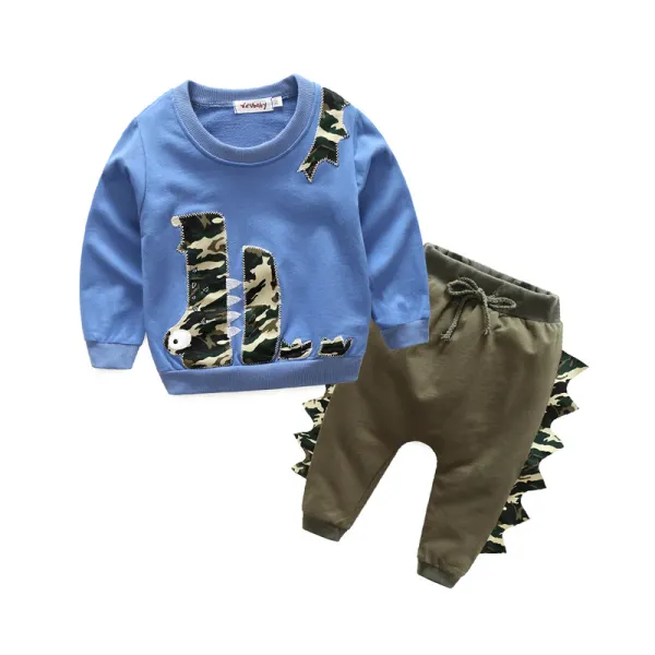 【6M-3Y】Boys Crocodile Print Casual Suit - Popopiestyle.com 