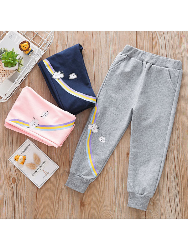 【18M-7Y】Girls Close Up Cartoon Print Casual Sports Trousers