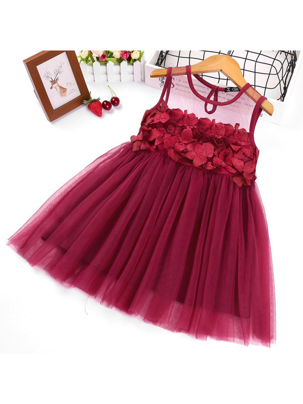 【18M-7Y】Girls Mesh Stitching Dress