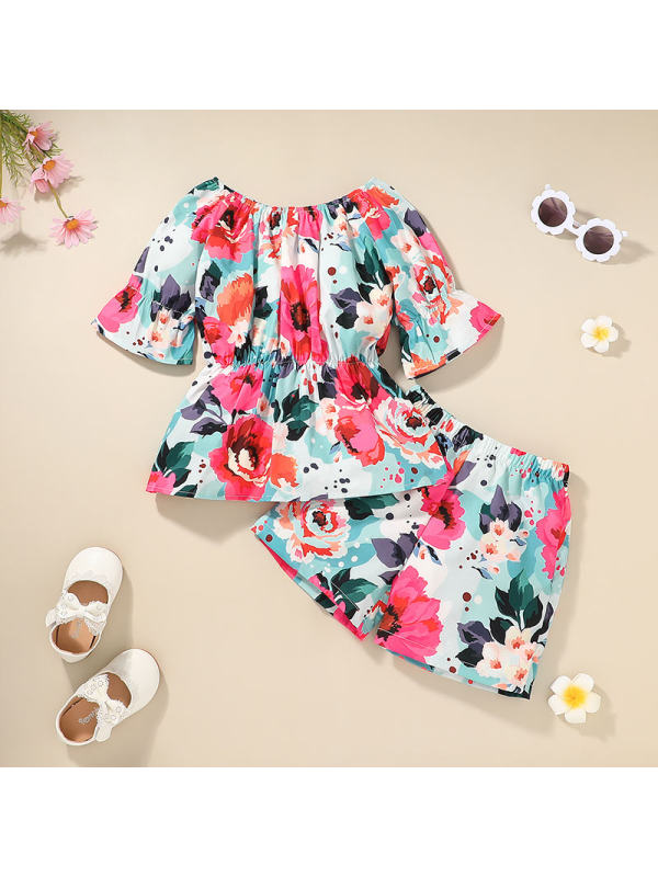 【12M-5Y】Girls Floral Print Suits
